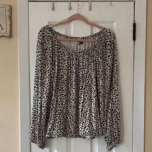 Anthropologie Brown and Beige Patterned Blouse